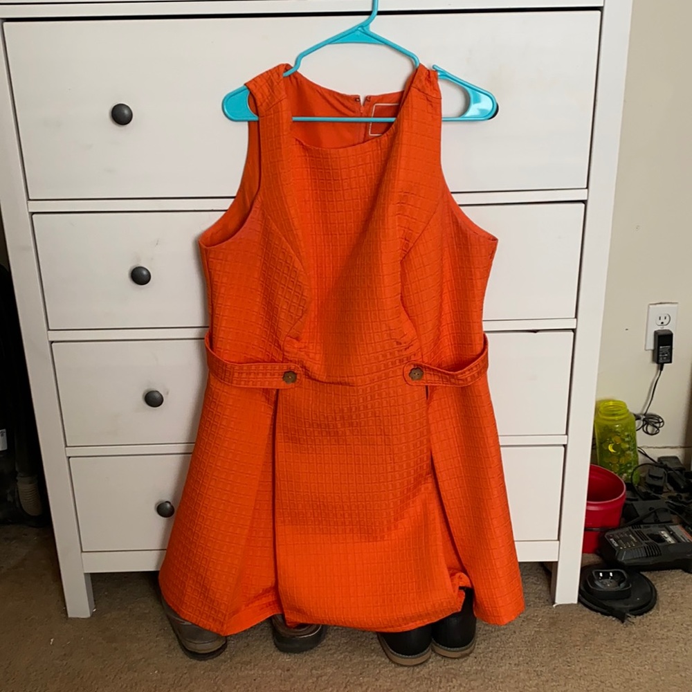 Classic orange knee length dress